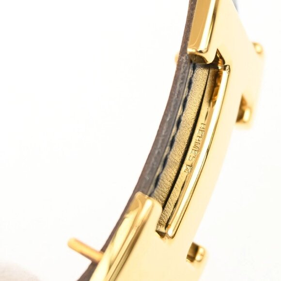 HERMES Constance H Logo Reversible Buckle Belt Leather Size 70 BK BN GHW 70RL196 - Picture 9 of 10